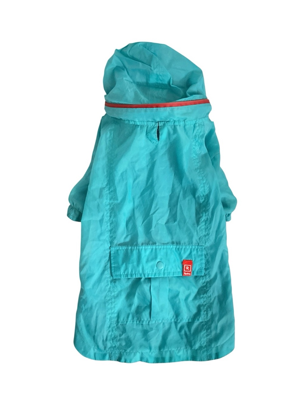 Turquoise Dog Raincoat with Hood - Size M